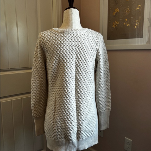 Athleta Cream Textured Crew Neck Sweater - Picture 2 of 6